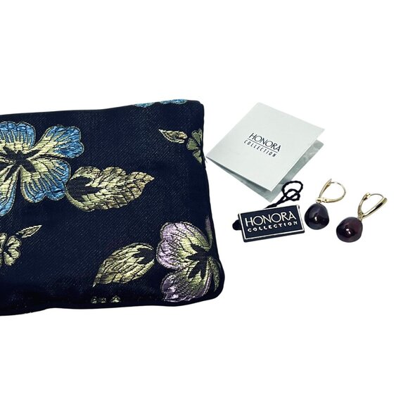 Honora 14k Gold Chocolate Freshwater Baroque Pearl Pierced Earrings (5976-1-2) - Picture 6 of 6